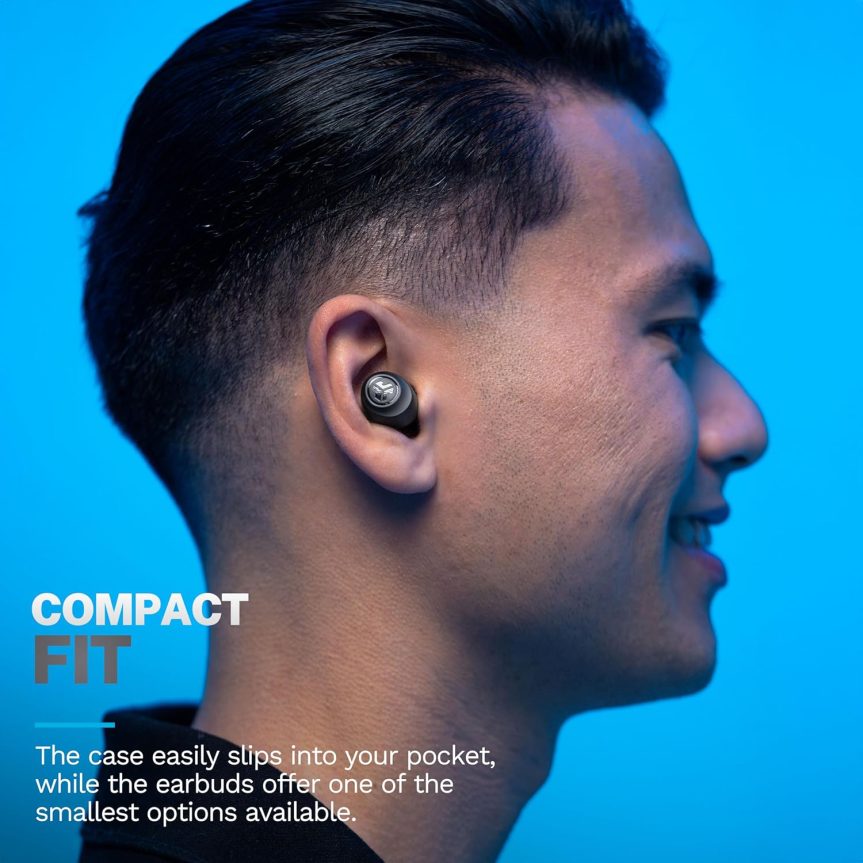 JLab Go Pop+ True Wireless Bluetooth Earbuds & Charging Case - Black, App Support, Dual Connect, IPX4 Sweat Resistance, Bluetooth 5 Connection, 3 EQ Sound Settings Signature, Balanced, Bass Boost - Image 3